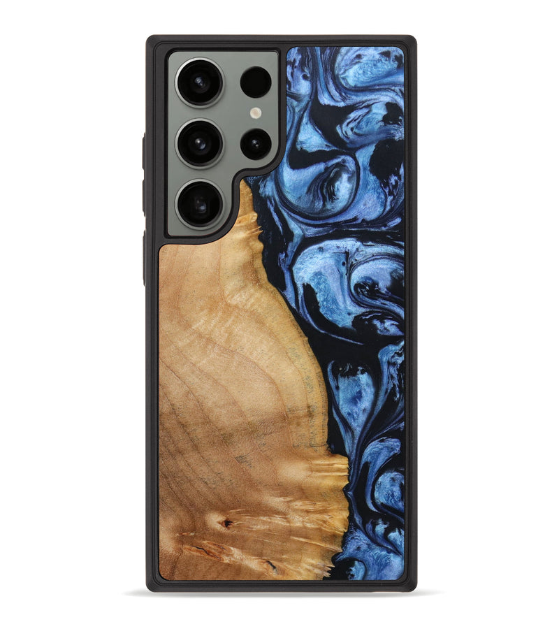 Galaxy S23 Ultra Wood+Resin Phone Case - Finley (Blue, 639546)