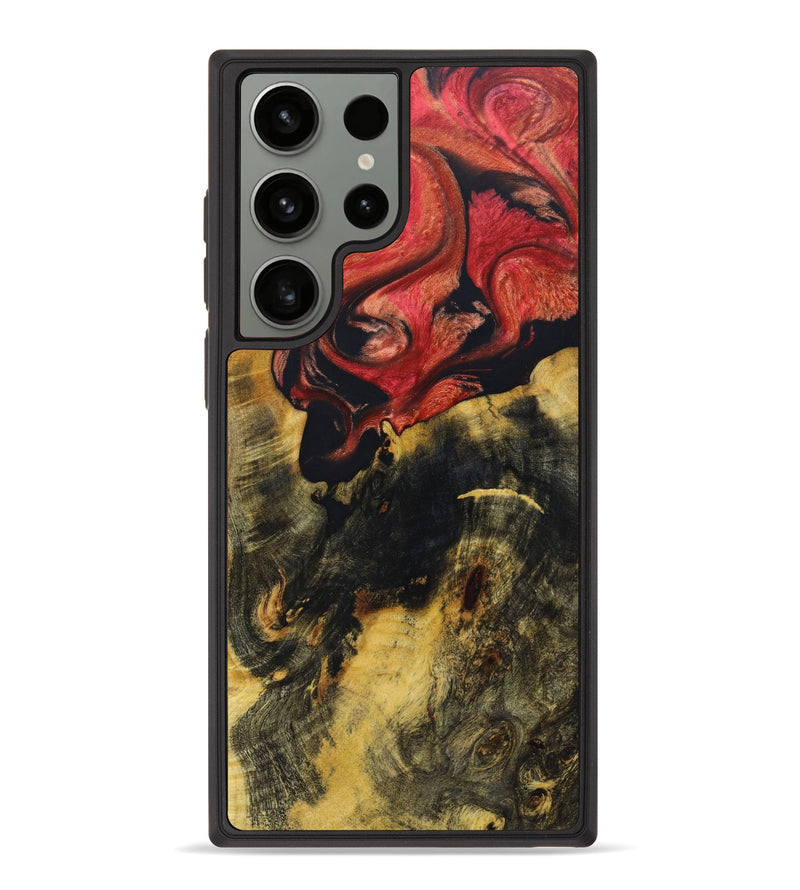 Galaxy S23 Ultra Wood+Resin Phone Case - Malinda (Red, 631985)