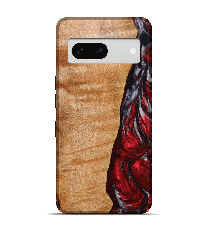 Pixel 7 Wood+Resin Live Edge Phone Case - Kasifa (Red, 633208)