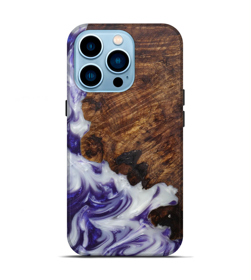 iPhone 14 Pro Wood+Resin Live Edge Phone Case - Cyndie (Purple, 594815)