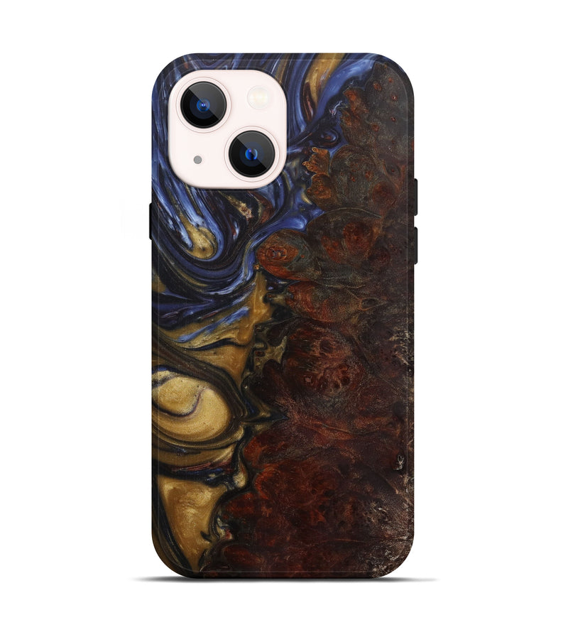 iPhone 13 Wood+Resin Live Edge Phone Case - Lila (Light Blue, 598583)