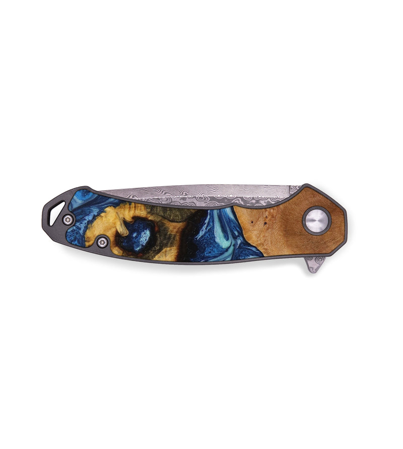 EDC Wood+Resin Pocket Knife - Rylie (Blue, 644163)