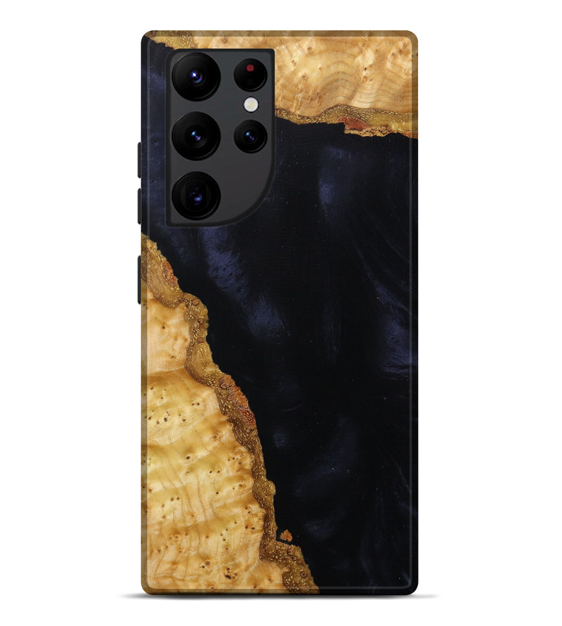 Galaxy S22 Ultra Wood+Resin Live Edge Phone Case - Alli (Pure Black, 614976)