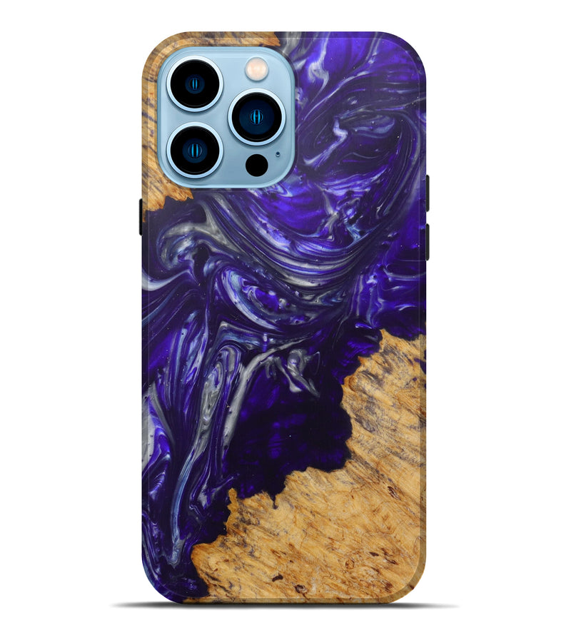 iPhone 14 Pro Max Wood+Resin Live Edge Phone Case - Jane (Purple, 601265)