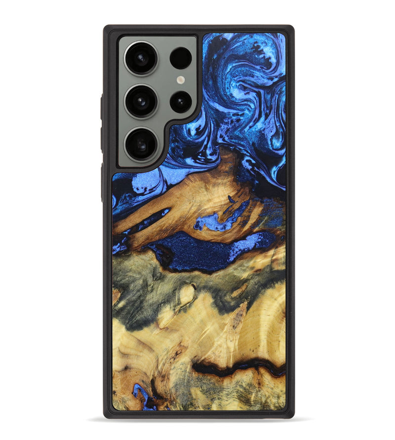 Galaxy S23 Ultra Wood+Resin Phone Case - Lucia (Blue, 636949)