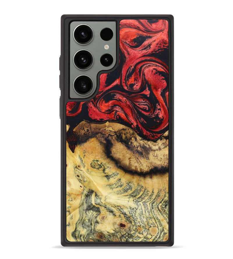 Galaxy S23 Ultra Wood+Resin Phone Case - Belen (Red, 623594)