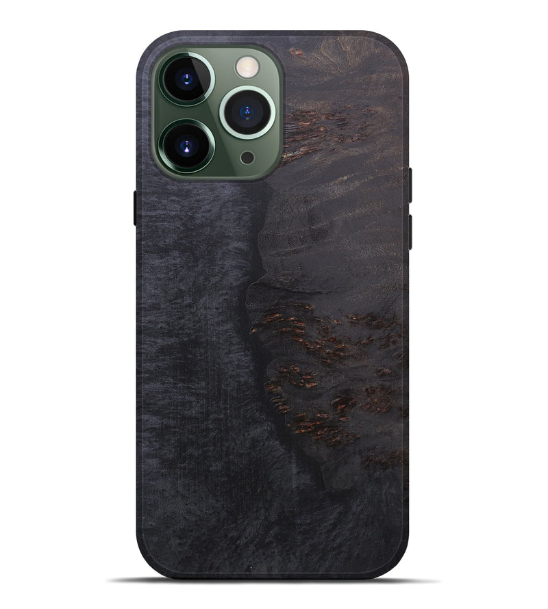 iPhone 13 Pro Max Wood+Resin Live Edge Phone Case - Devinne (Pure Black, 595481)
