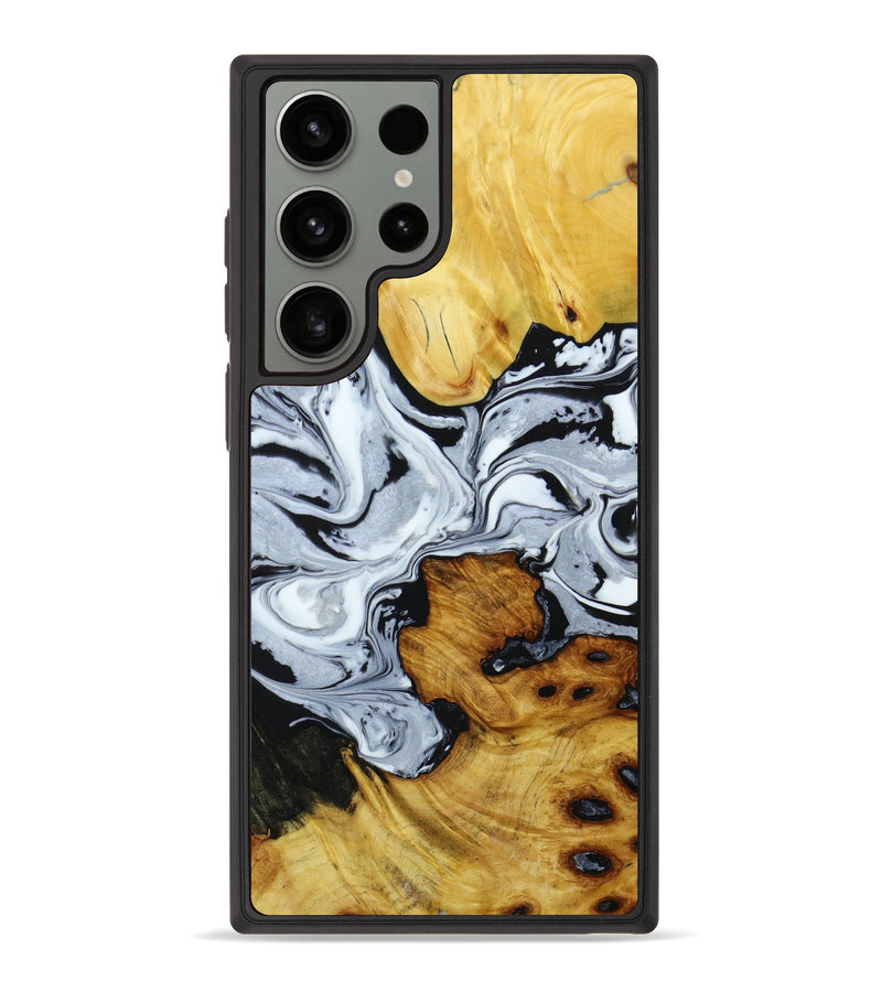 Galaxy S23 Ultra Wood+Resin Phone Case - Colin (Black & White, 642129)