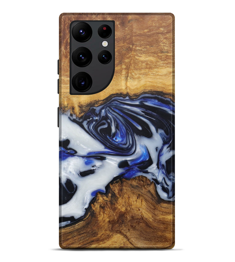 Galaxy S22 Ultra Wood+Resin Live Edge Phone Case - Toinette (Black & White, 581223)