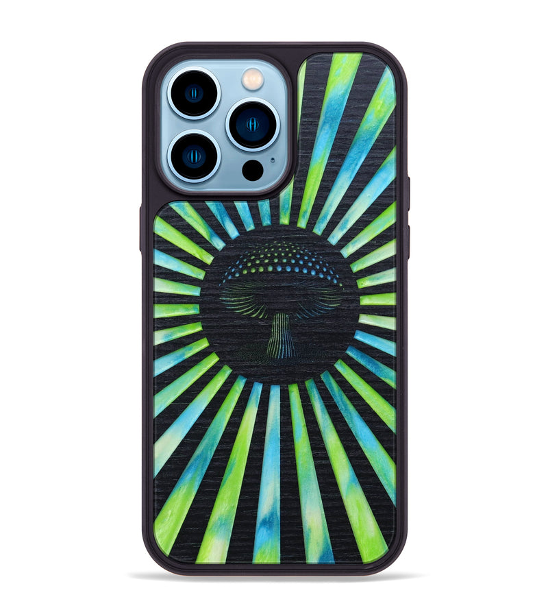 iPhone 14 Pro Max Wood+Resin Phone Case - Vicki (Retro, 634683)