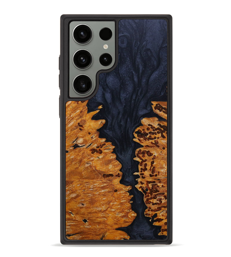 Galaxy S23 Ultra Wood+Resin Phone Case - Caroline (Black & White, 642710)