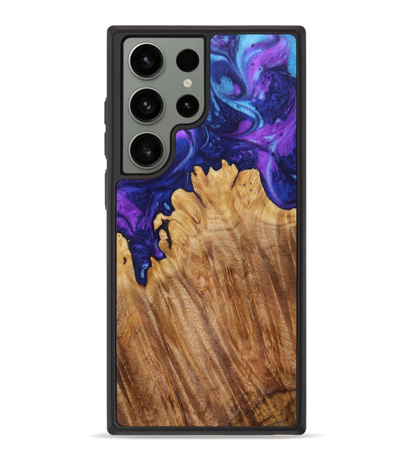 Galaxy S23 Ultra Wood+Resin Phone Case - Shyann (Purple, 621367)