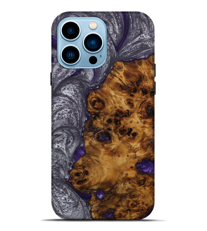 iPhone 14 Pro Max Wood+Resin Live Edge Phone Case - Jorge (Purple, 642675)