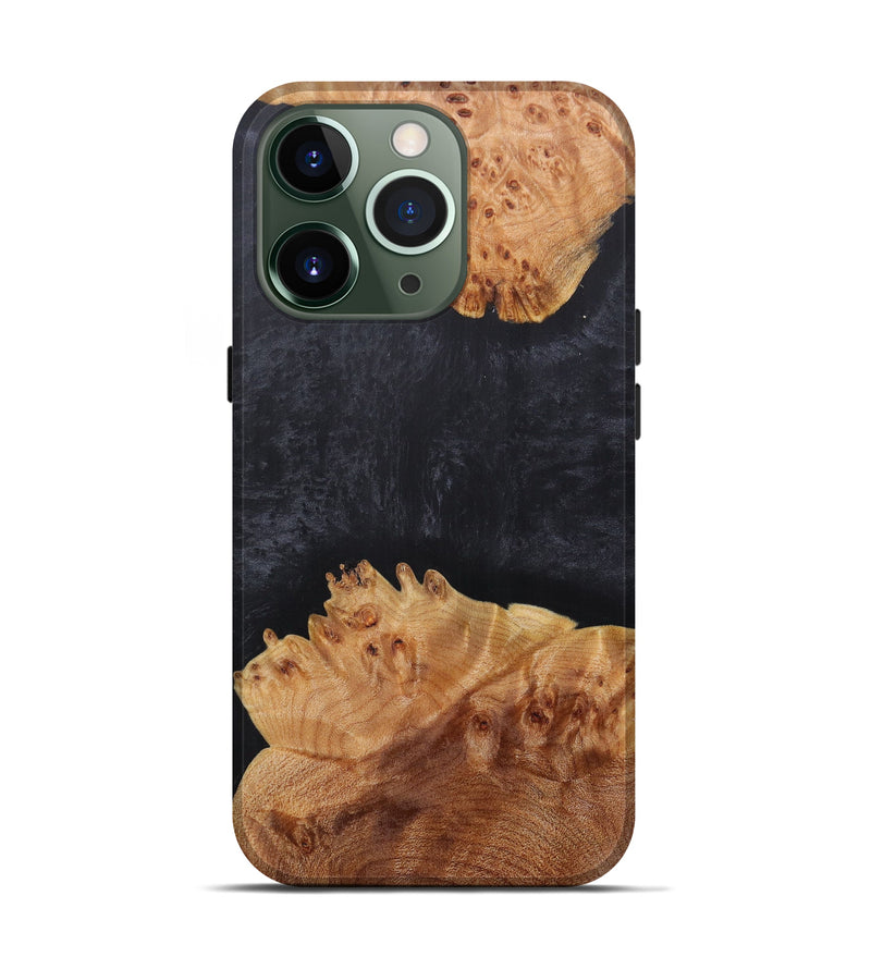 iPhone 13 Pro Wood+Resin Live Edge Phone Case - Fania (Pure Black, 597275)