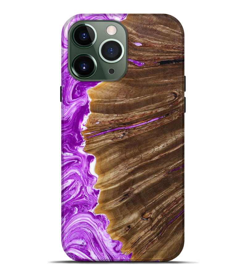 iPhone 13 Pro Max Wood+Resin Live Edge Phone Case - Axel (Purple, 639278)