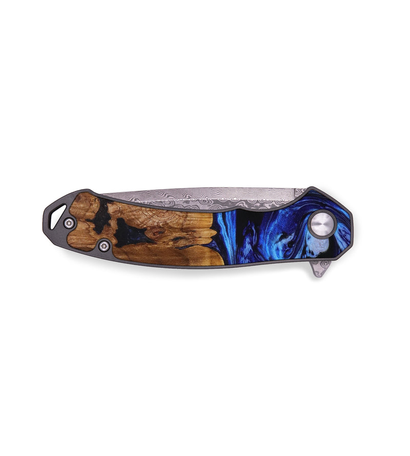 EDC Wood+Resin Pocket Knife - Alexander (Blue, 643035)