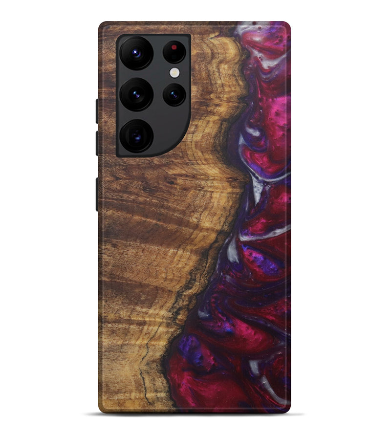 Galaxy S22 Ultra Wood+Resin Live Edge Phone Case - Nicolette (Purple, 575480)