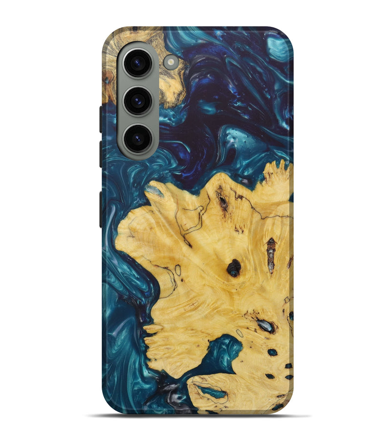 Galaxy S23 Plus Wood+Resin Live Edge Phone Case - Evangeline (Green, 641746)