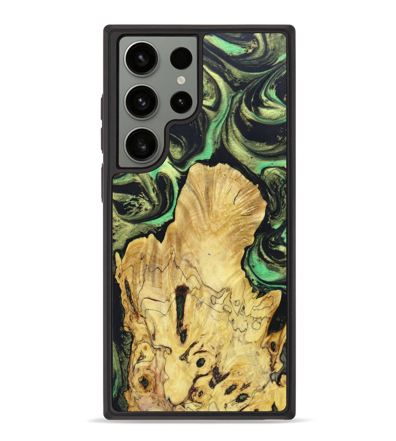 Galaxy S23 Ultra Wood+Resin Phone Case - Jaydin (Green, 626290)