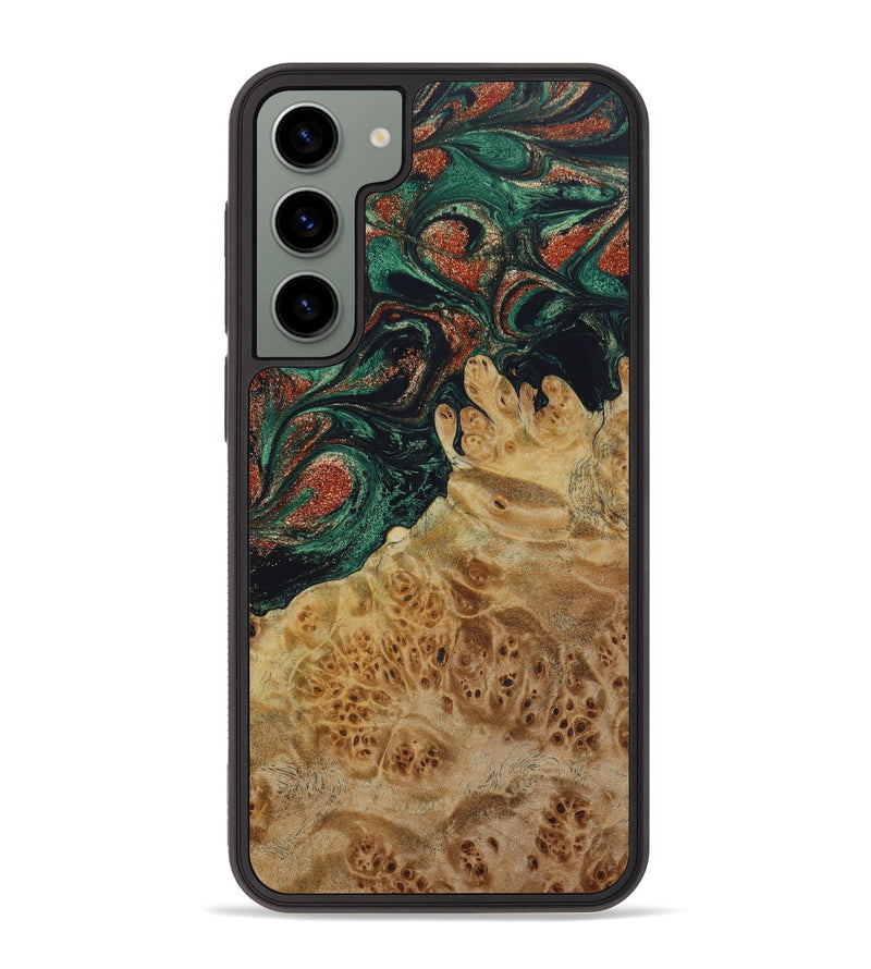 Galaxy S23 Plus Wood+Resin Phone Case - Jeri (Green, 648419)