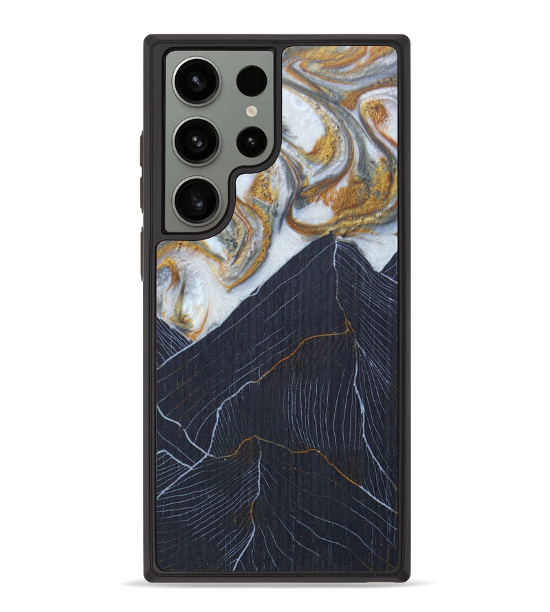 Galaxy S23 Ultra Wood+Resin Phone Case - Eliel (Black & White, 622790)