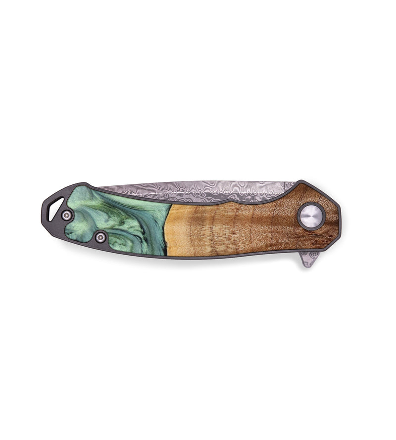 EDC Wood+Resin Pocket Knife - Darius (Green, 643121)