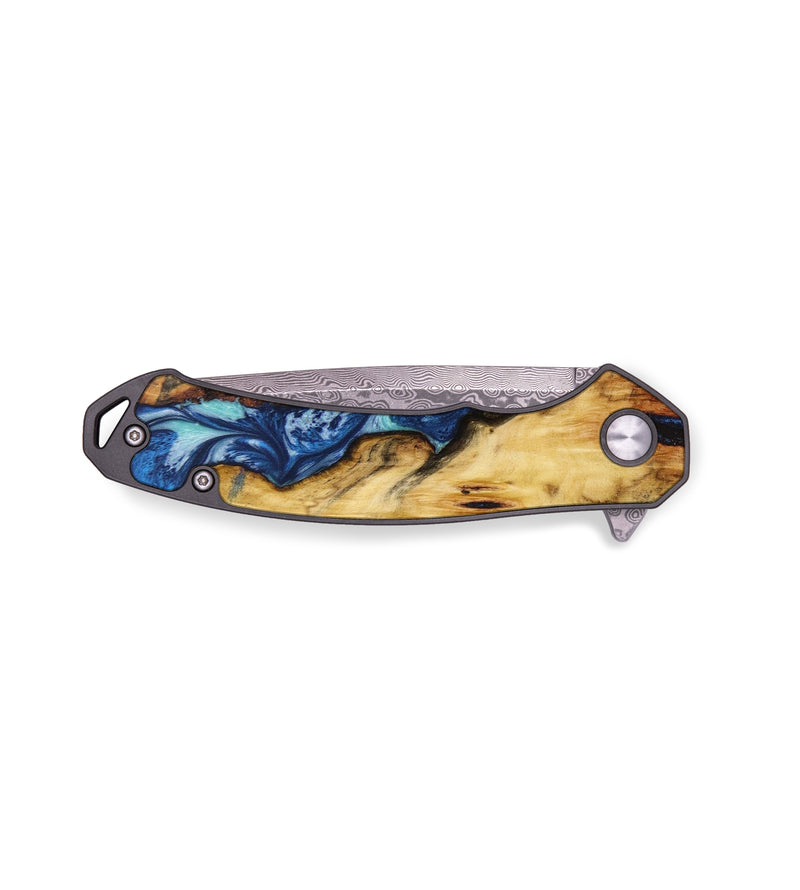 EDC Wood+Resin Pocket Knife - Harrison (Blue, 644188)