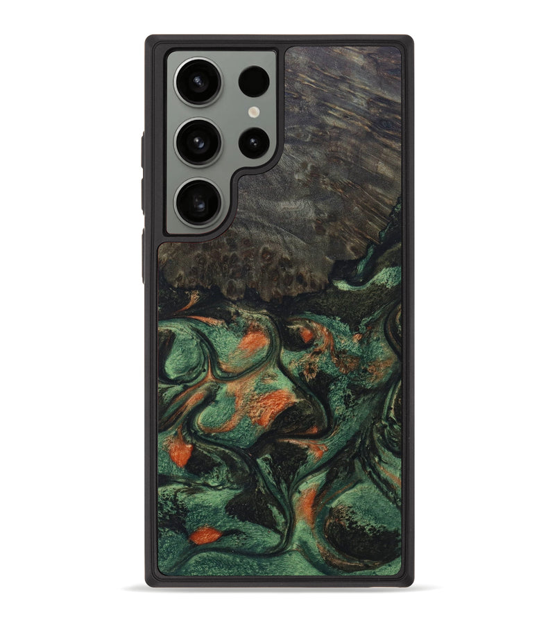Galaxy S23 Ultra Wood+Resin Phone Case - Jeramiah (Green, 621322)