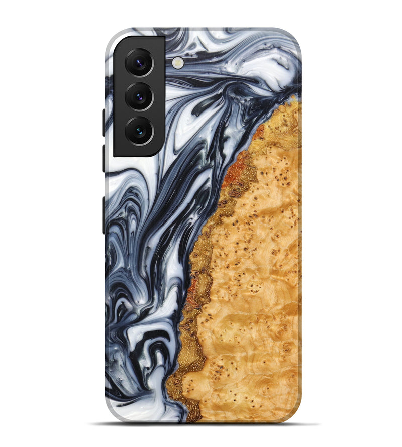 Galaxy S22 Plus Wood+Resin Live Edge Phone Case - Roslyn (Black & White, 614554)