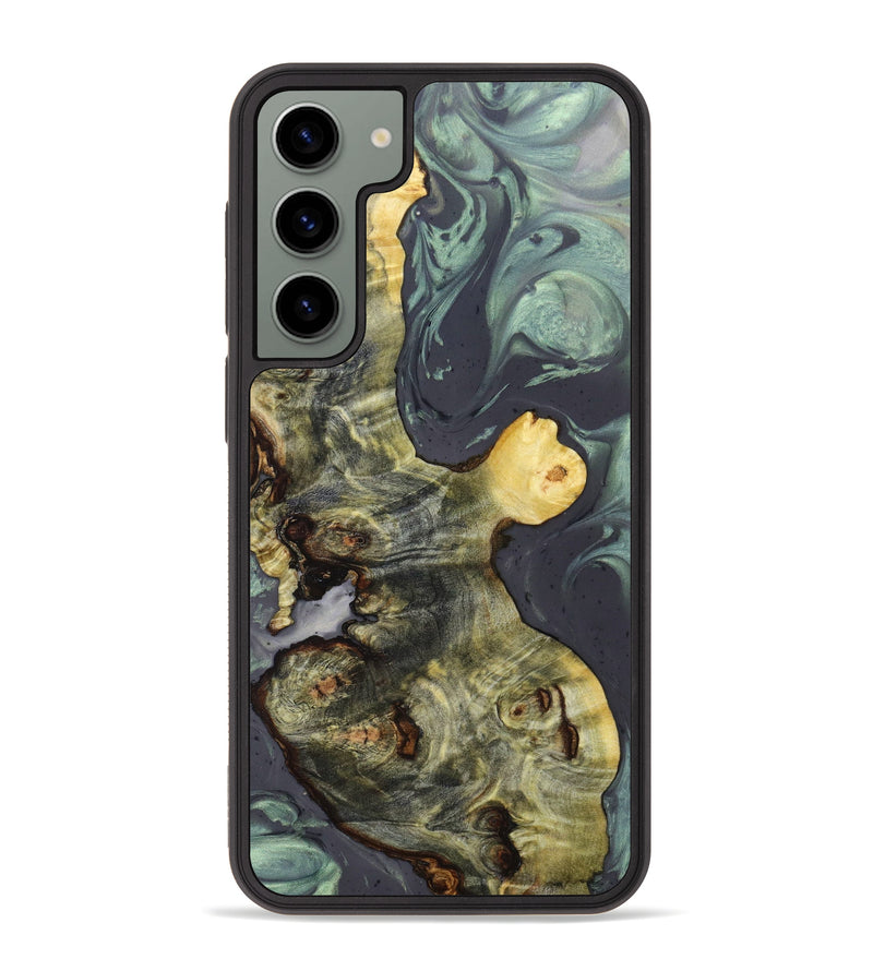 Galaxy S23 Plus Wood+Resin Phone Case - Darcie (Green, 633395)