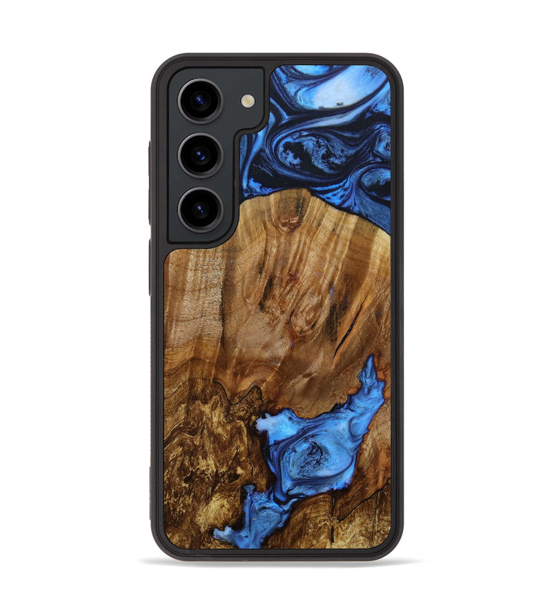 Galaxy S23 Wood+Resin Phone Case - Lela (Blue, 646355)