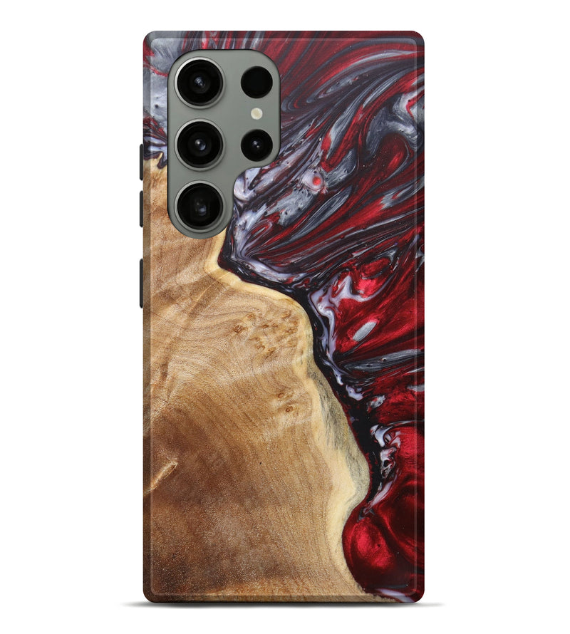Galaxy S23 Ultra Wood+Resin Live Edge Phone Case - Cassie (Red, 623549)