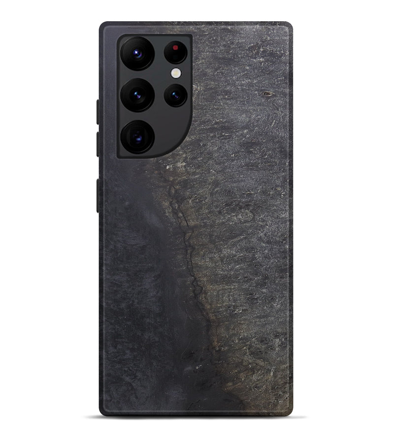 Galaxy S22 Ultra Wood+Resin Live Edge Phone Case - Atalanta (Pure Black, 595488)