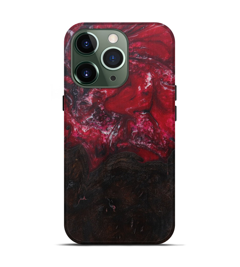 iPhone 13 Pro Wood+Resin Live Edge Phone Case - Ilsa (Dark Red, 592319)