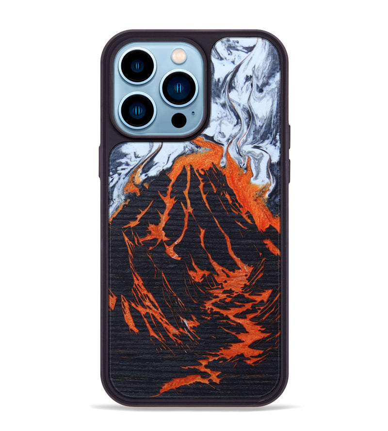 iPhone 14 Pro Max Wood+Resin Phone Case - Patrica (Lava, 627148)