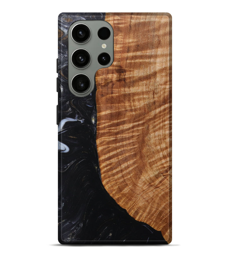Galaxy S23 Ultra Wood+Resin Live Edge Phone Case - Zack (Black & White, 622896)