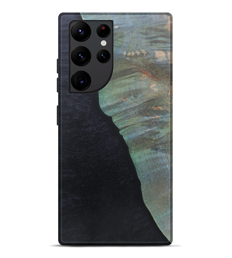 Galaxy S22 Ultra Wood+Resin Live Edge Phone Case - Denny (Pure Black, 590668)