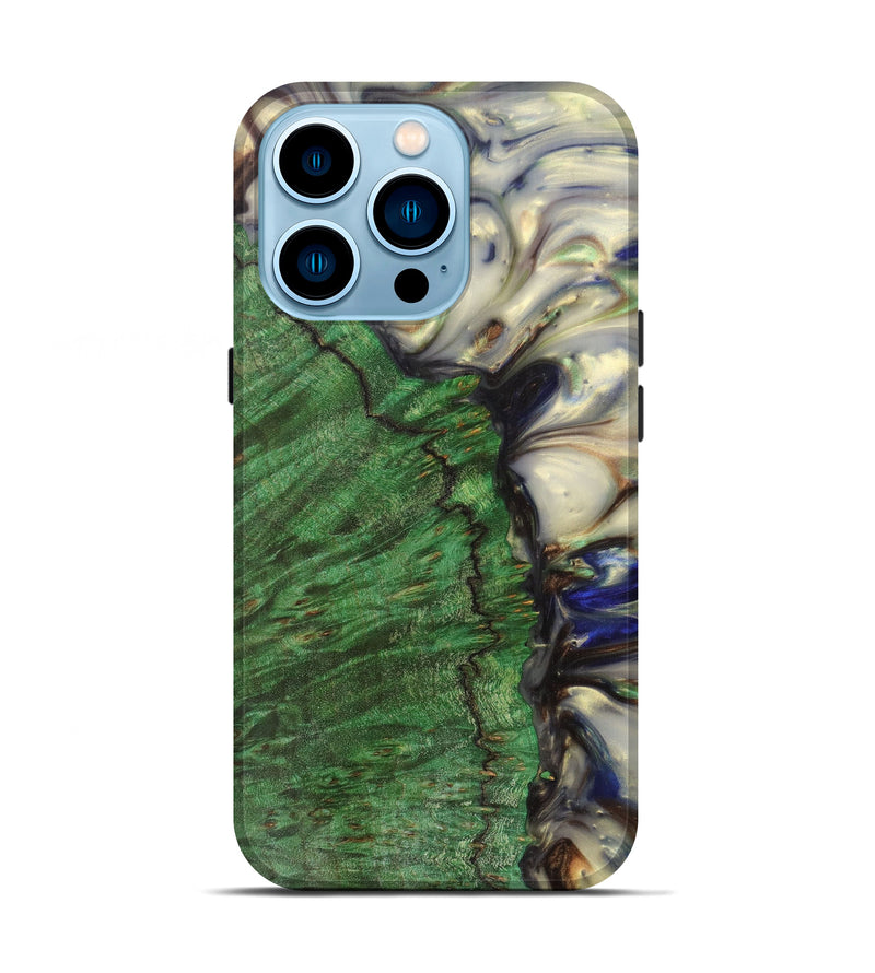 iPhone 14 Pro Wood+Resin Live Edge Phone Case - Piper (Metallic, 616850)