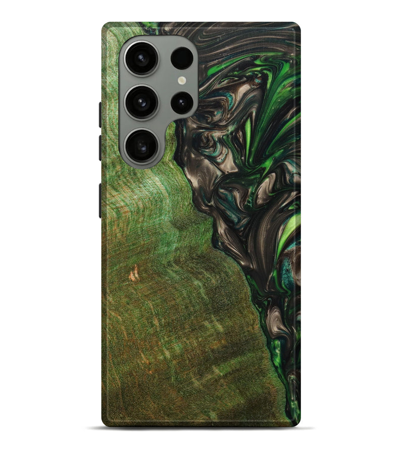Galaxy S23 Ultra Wood+Resin Live Edge Phone Case - Leanora (Green, 633154)