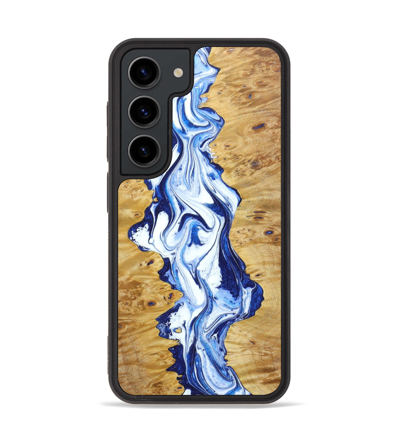 Galaxy S23 Wood+Resin Phone Case - Tammie (Blue, 637019)