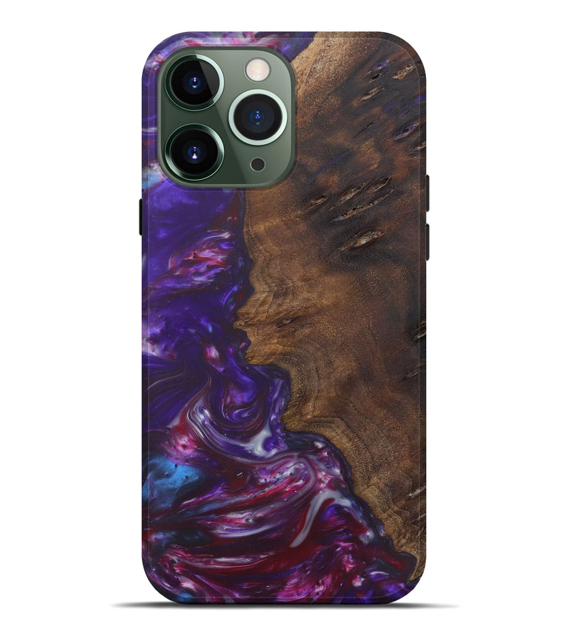 iPhone 13 Pro Max Wood+Resin Live Edge Phone Case - Antonina (Purple, 602522)