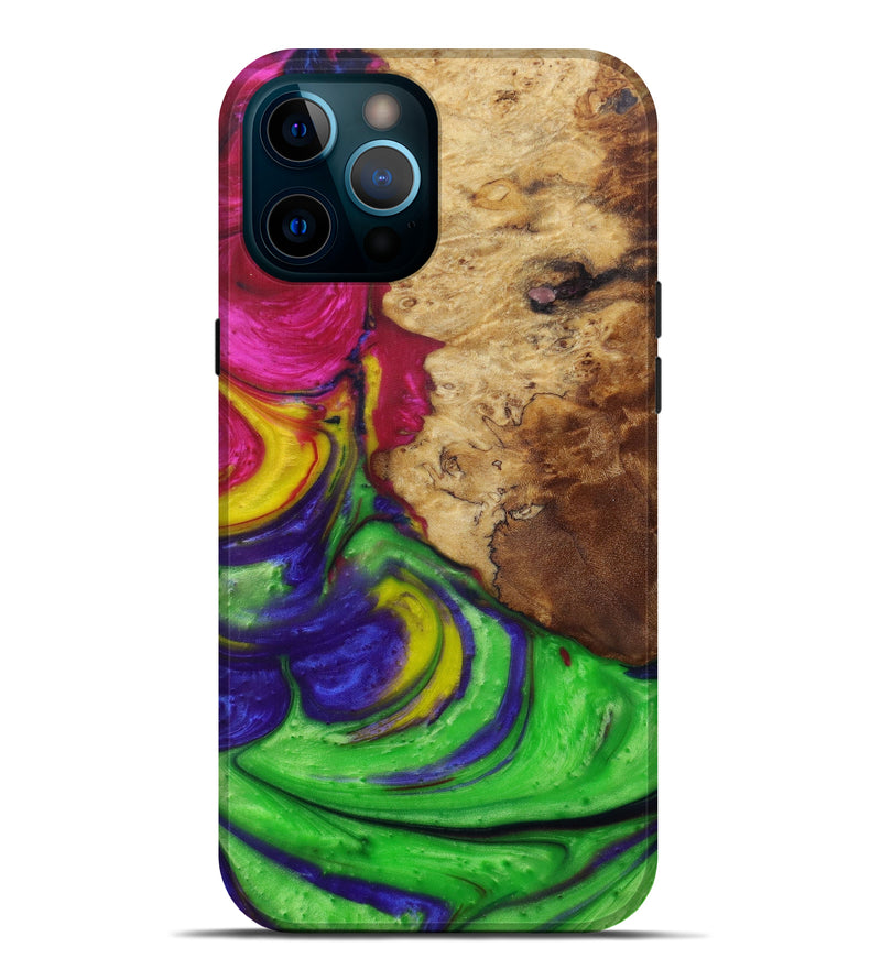 iPhone 12 Pro Max Wood+Resin Live Edge Phone Case - Latrina (Purple, 585610)