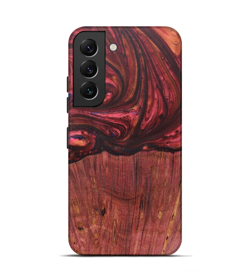 Galaxy S22 Wood+Resin Live Edge Phone Case - Roze (Dark Red, 588687)