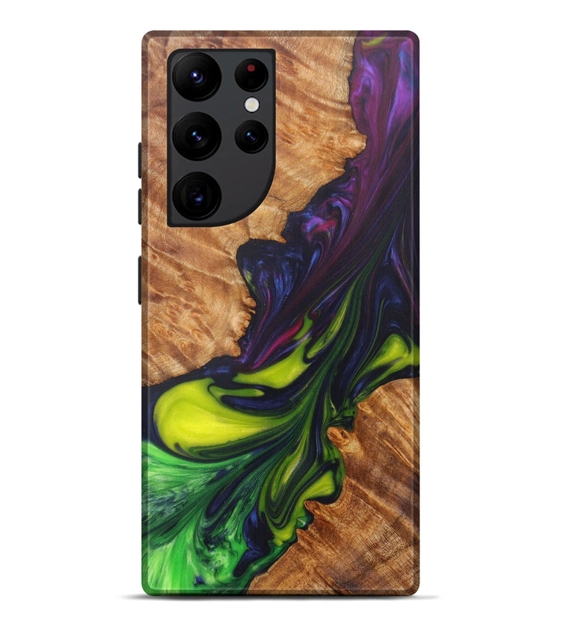 Galaxy S22 Ultra Wood+Resin Live Edge Phone Case - Hermina (Purple, 608612)