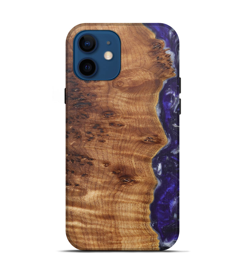 iPhone 12 Wood+Resin Live Edge Phone Case - Chuck (Purple, 594892)