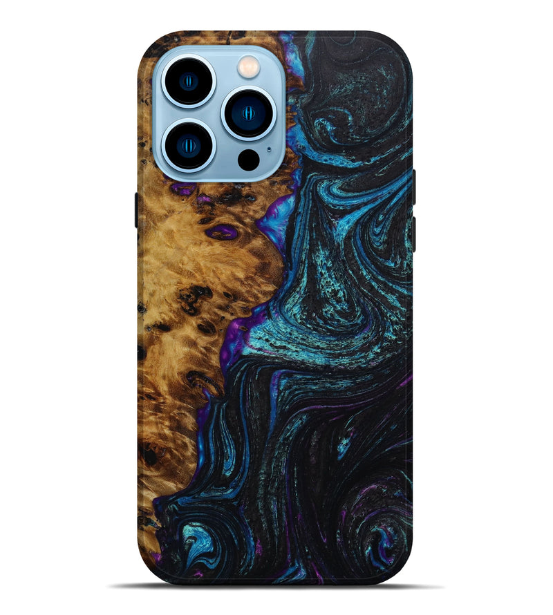 iPhone 14 Pro Max Wood+Resin Live Edge Phone Case - Jerome (Purple, 643399)