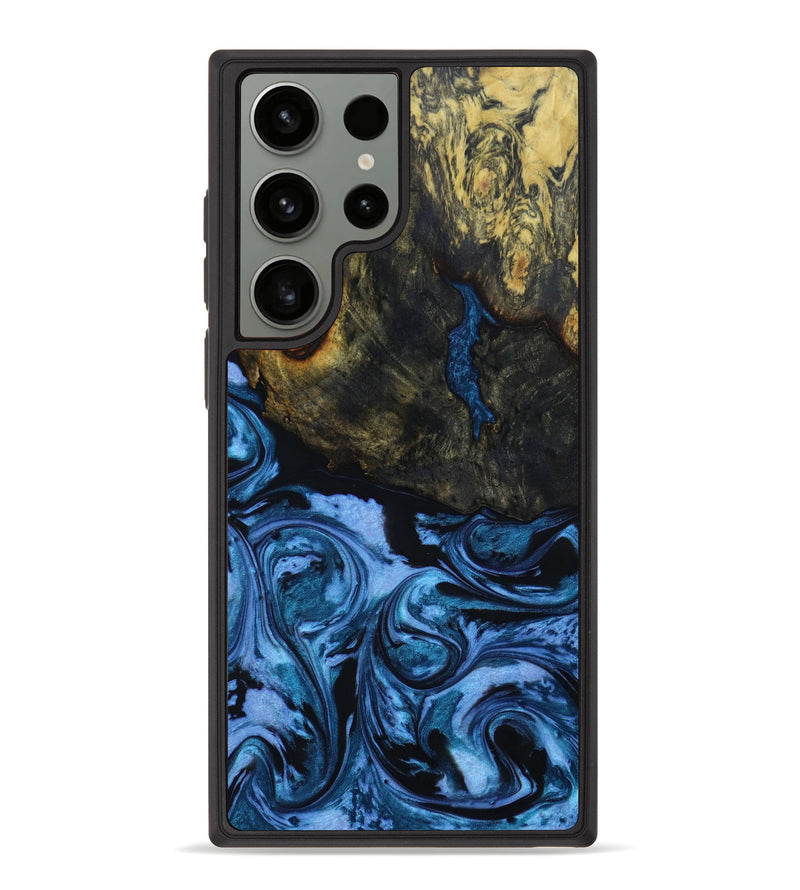 Galaxy S23 Ultra Wood+Resin Phone Case - Scarlett (Blue, 641404)