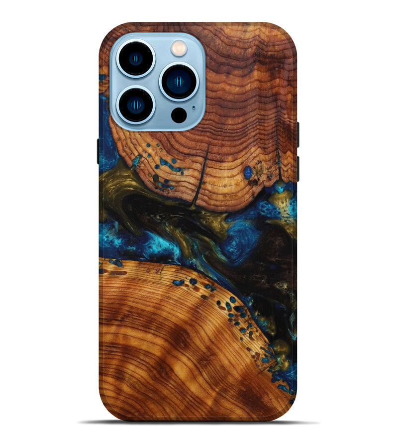 iPhone 14 Pro Max Wood+Resin Live Edge Phone Case - Rhea (Artist Pick, 633828)