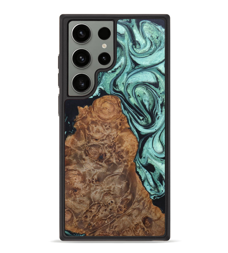 Galaxy S23 Ultra Wood+Resin Phone Case - Kyla (Green, 632912)