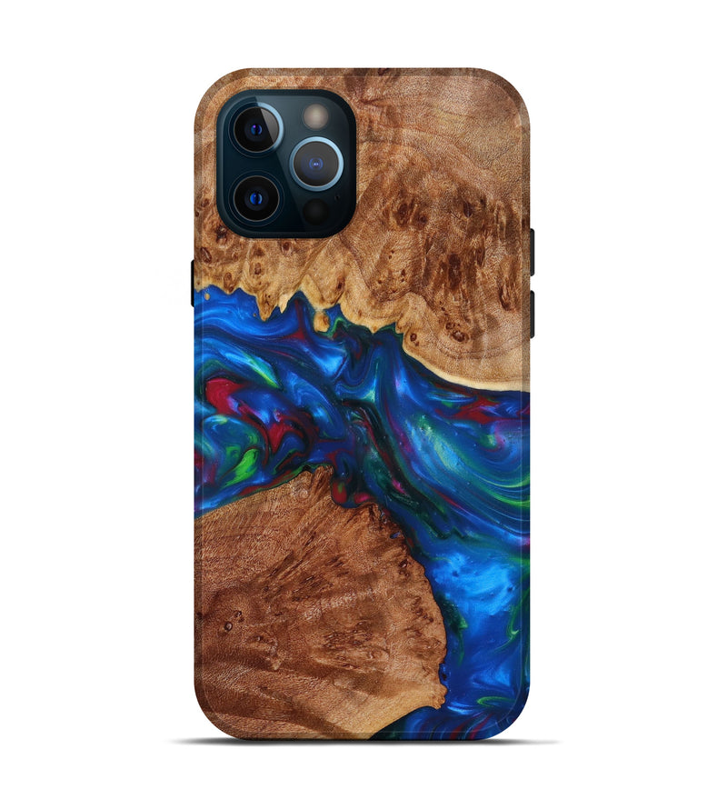 iPhone 12 Pro Wood+Resin Live Edge Phone Case - Ernesto (Blue, 633200)